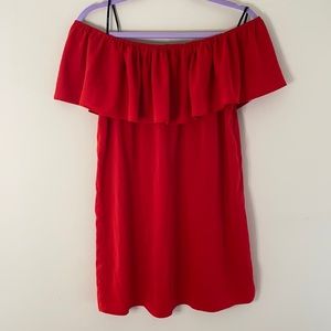 Red Forever 21 Off The Shoulders Dress